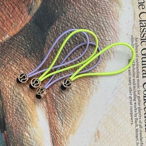 Lululemon zipper pull or hair tie Neon Yellow and Lavender Hair Accessories